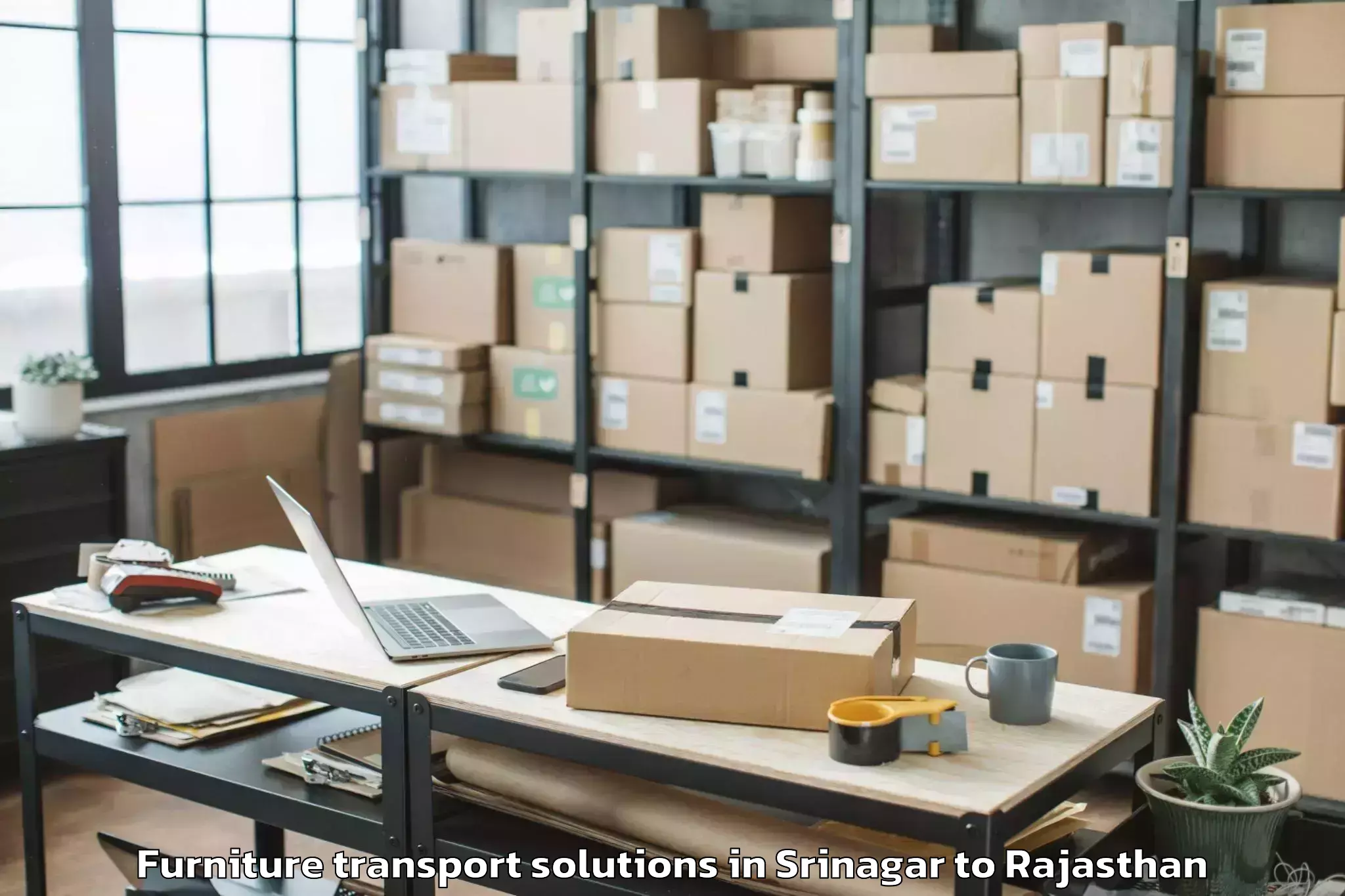 Hassle-Free Srinagar to Bhadasar Furniture Transport Solutions